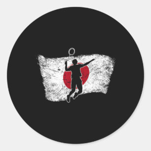 Japan Japanese Flag Badminton Classic Round Sticker