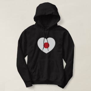 Japan Japanese Flag Heart Hoodie