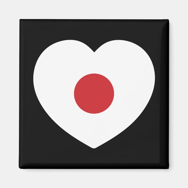 Japan | Japanese Flag Heart Magnet (Front)