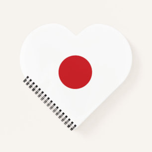 Japan   Japanese Flag Heart Notebook