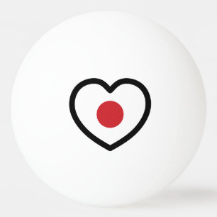 Japan   Japanese Flag Heart Ping Pong Ball