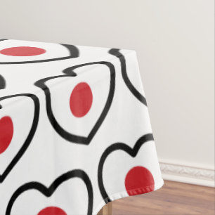Japan   Japanese Flag Heart Tablecloth