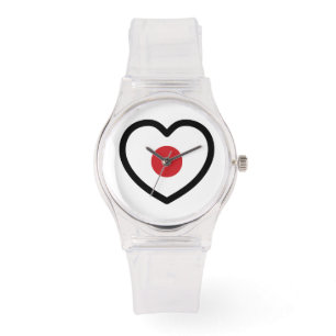Japan Japanese Flag Heart Watch