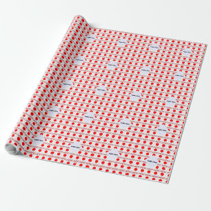 Japan Japanese Flag Tiled Black Personalisation  Wrapping Paper