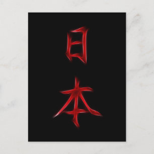 Japan Japanese Kanji Calligraphy Symbol Postcard