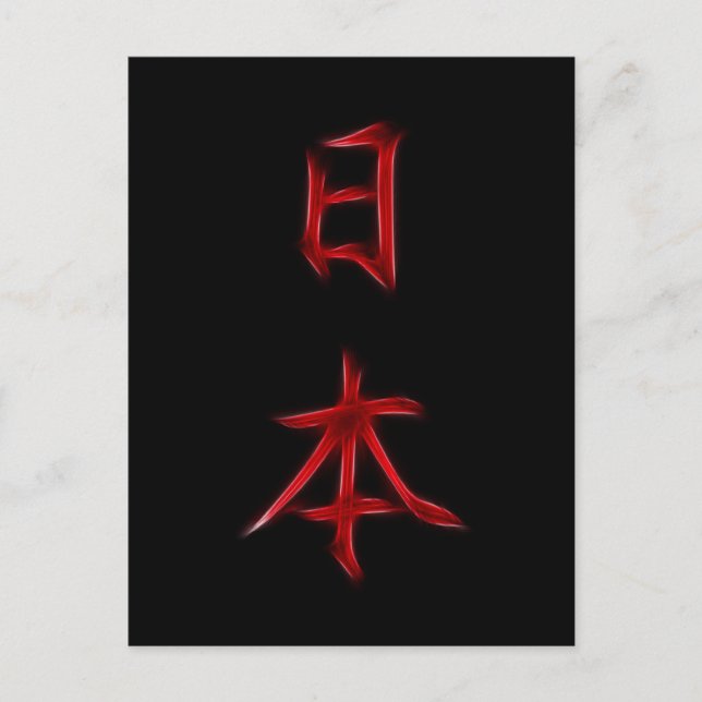 Japan Japanese Kanji Calligraphy Symbol Postcard (Front)