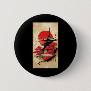 Japan Japanese Kyoto Tokyo Shrine Temple 6 Cm Round Badge