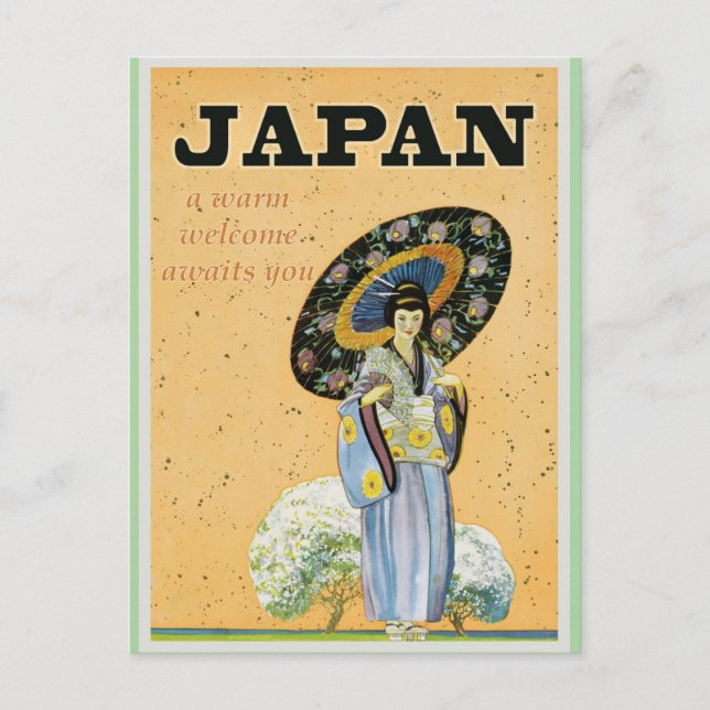 Japan Japanese Vintage Travel Poster Postcard (Front)
