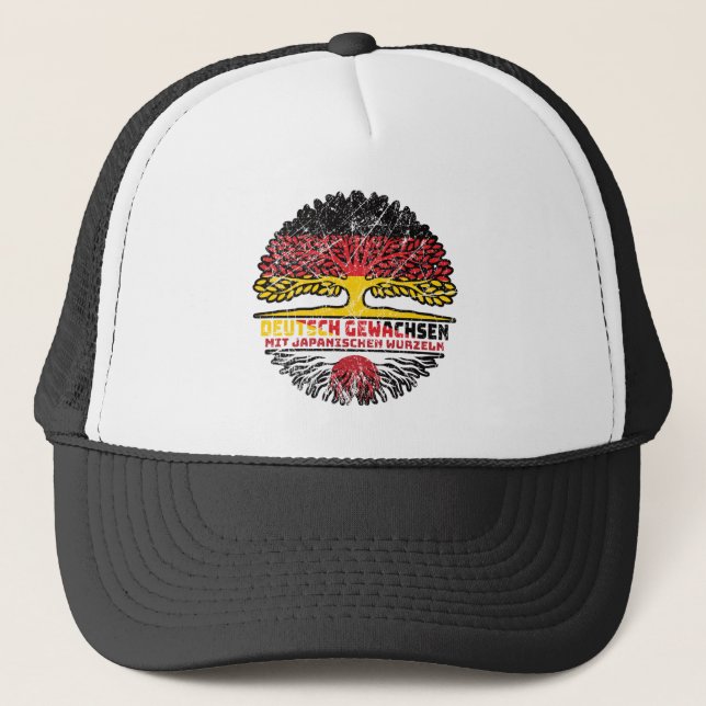 Japan Japanisch Deutsch Deutschland Baum Wurzel Trucker Hat (Front)