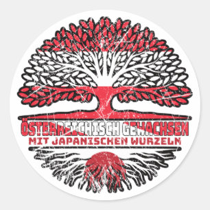 Japan Japanisch Österreichisch Österreich Baum Classic Round Sticker