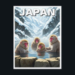 Japan Jigokudani Monkey Park Snow Monkeys Postcard<br><div class="desc">Jigokudani Monkey Park, located in Nagano Prefecture, Japan, is a unique and captivating destination famous for its wild Japanese macaques, commonly known as snow monkeys. Nestled in the snowy valleys of the Yokoyu River, the park's name, "Jigokudani, " translates to "Hell Valley, " referencing the area’s steaming hot springs and...</div>