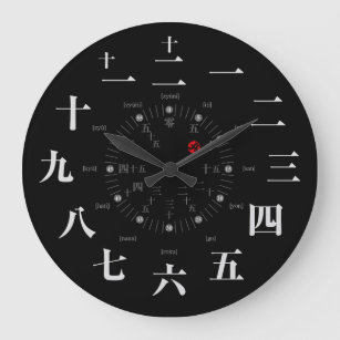 Japan kanji style [black face] large clock
