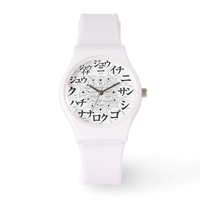 Japan Katakana MANGA style [white face] Watch (Front)