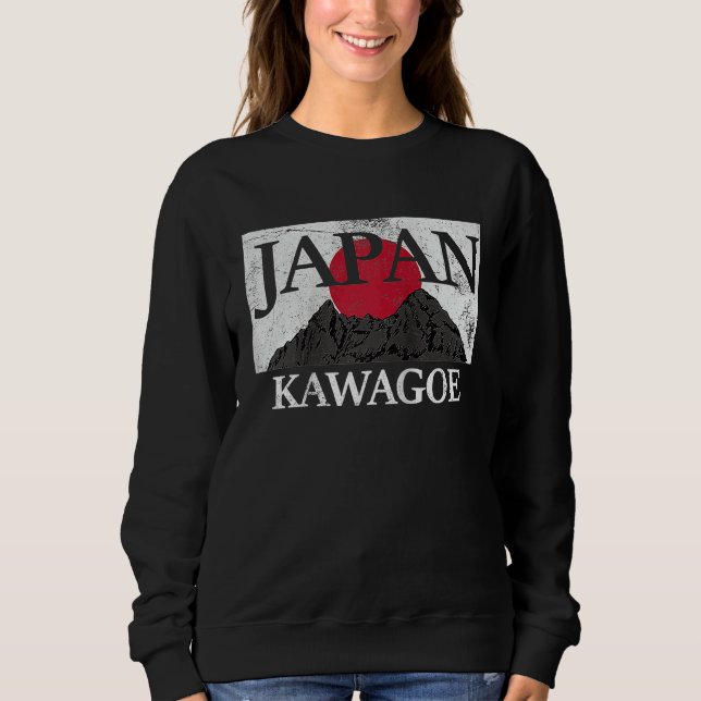 Japan Kawagoe Fuji san flag Raglan Baseball Sweatshirt (Front)