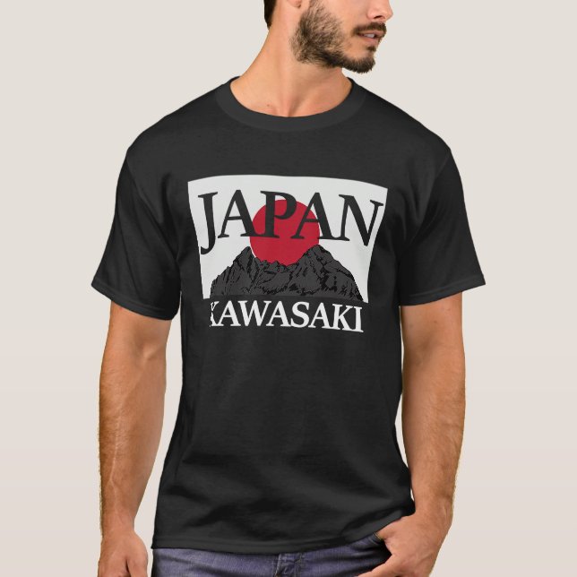 Japan Kawasaki Fuji san flag T-Shirt (Front)