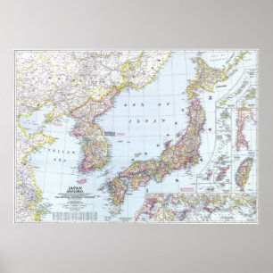 " Japan/Korea: 1945 - Detailed map ... Poster