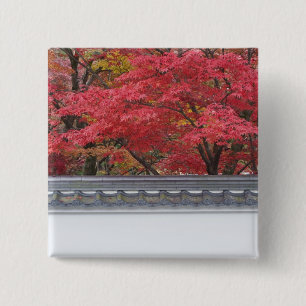 Japan, Kyoto, Autumn Colour at Eikando Temple 15 Cm Square Badge