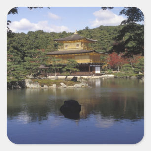 Japan, Kyoto, Golden Pavilion, Zen Temple Square Sticker