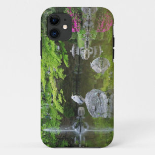 Japan, Kyoto. Heron in fresh green leaves iPhone 11 Case