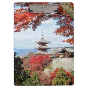 Japan, Kyoto. Kiyomizu temple in Autumn colour Clipboard