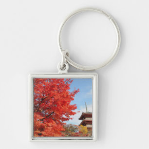 Japan, Kyoto. Kiyomizu temple in Autumn colour Key Ring