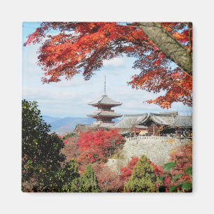 Japan, Kyoto. Kiyomizu temple in Autumn colour Magnet