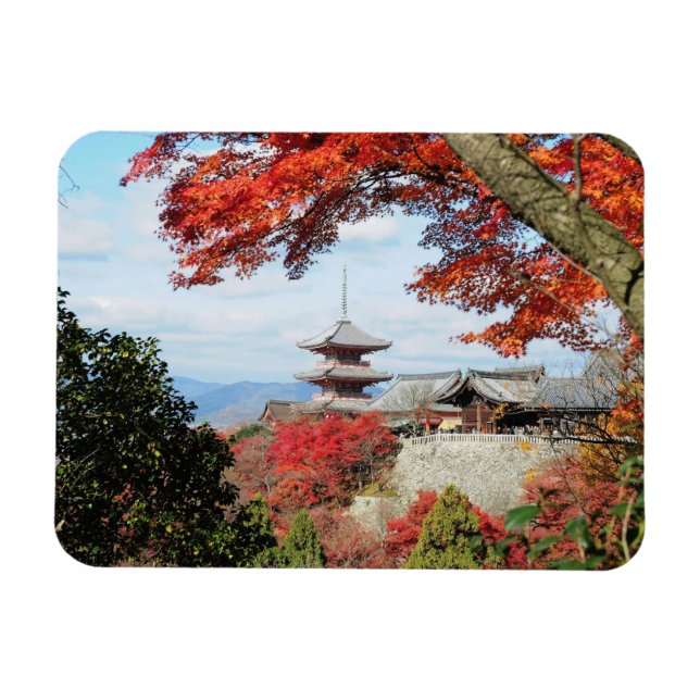 Japan, Kyoto. Kiyomizu temple in Autumn colour Magnet (Horizontal)