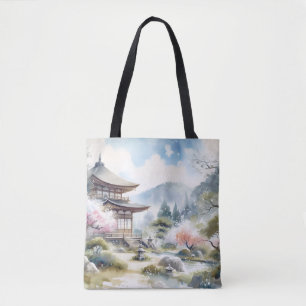 Japan Kyoto pagoda cherry blossom anniversary gift Tote Bag