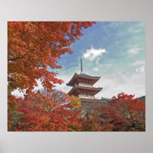 Japan, Kyoto, Pagoda in Autumn colour Poster
