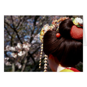 Japan, Kyoto. Rear view close-up of geisha's