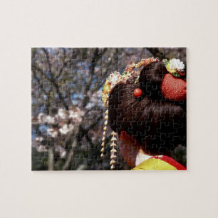 Japan, Kyoto. Rear view close-up of geisha's Jigsaw Puzzle