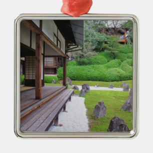 Japan, Kyoto. Stone garden in silence Metal Ornament