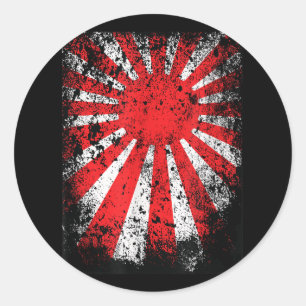 Japan Land Of The Rising Sun Nippon Samurai War Fl Classic Round Sticker
