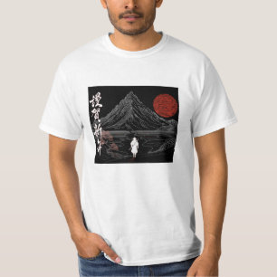 Japan landscape samurai kanji good year T-Shirt