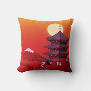 Japan landscape travel cartoon cushion