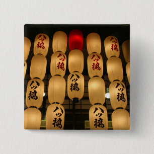 japan lanterns 15 cm square badge