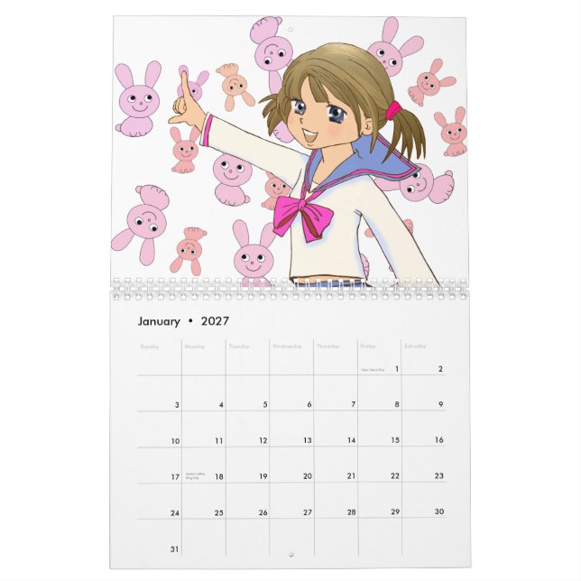 japan manga the sutra(hannya shingyo)Japan Calendar (Jan 2027)