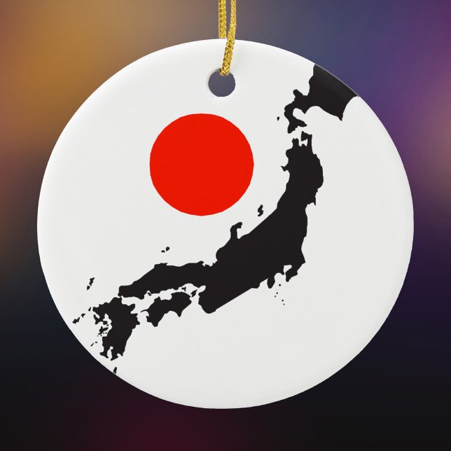 Japan map outline and circle ceramic ornament (Creator Uploaded)