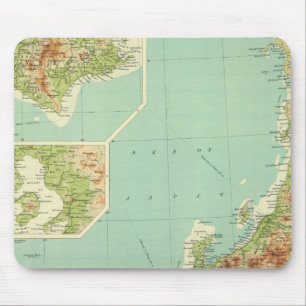 Japan map with shipping routes mouse pad
