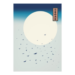 Japan moonlight swallows photo print