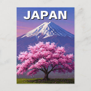 Japan Mount Fuji Fujisan Cherry Blossoms Postcard