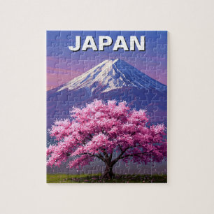 Japan Mount Fuji Fujisan Cherry Blossoms Postcard Jigsaw Puzzle