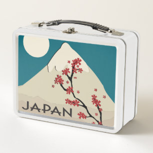 Japan Mountain and Tree Graphic Metal Lunch Box