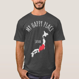 Japan My Happy Place Travel Vacation Japanese Flag T-Shirt