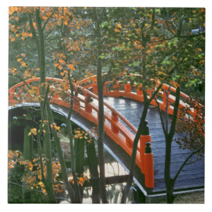 Japan, Nara Pref., Nara. The Royal Bridge glows Ceramic Tile