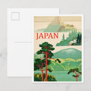 Japan Nature Art Vintage Travel Postcard