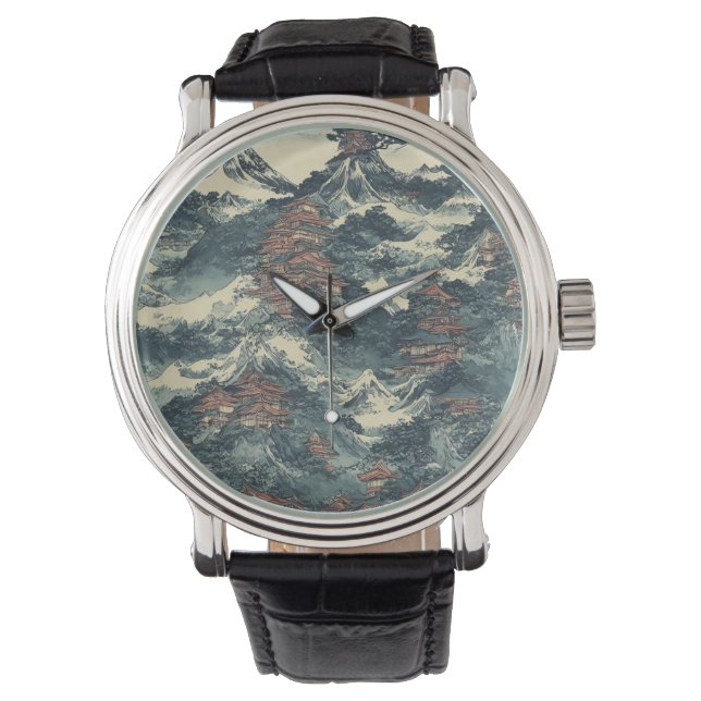 Japan oil landscape painting cool fantacy watch (Front)