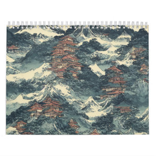 Japan oil painting landscape calendar