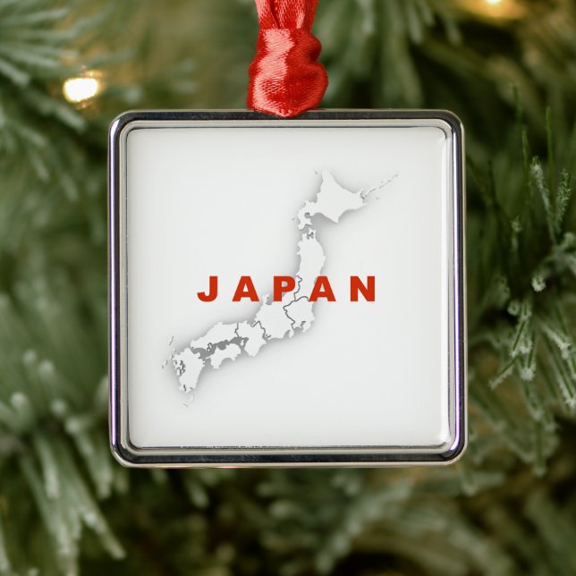 Japan Outline Map Metal Tree Decoration (Tree)
