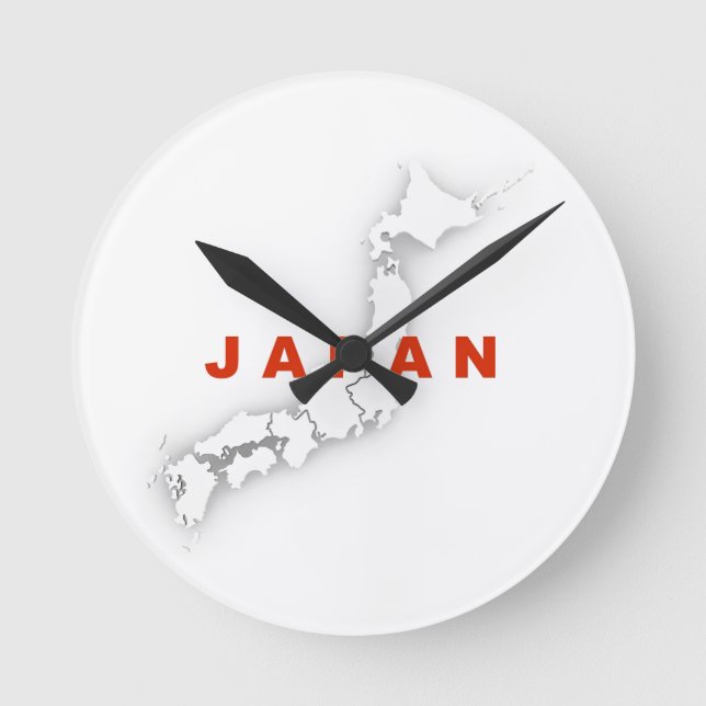 Japan Outline Map Round Clock (Front)